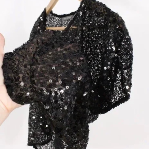Black Sequin open top & cami | Large - Picture 6 of 14